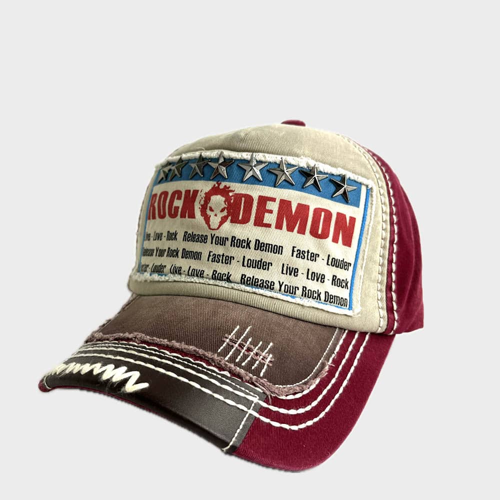 RockDemon Cap STAR Burgundy